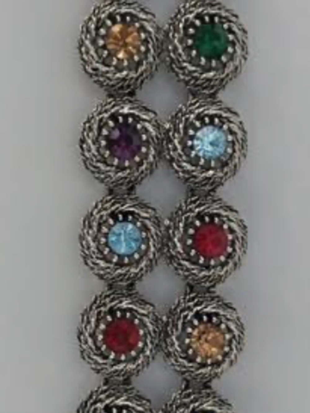 Share VINTAGE JUDY LEE ROPE & RHINESTONE CHUNKY BRACELET 6"